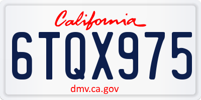 CA license plate 6TQX975