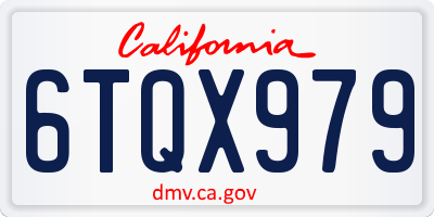 CA license plate 6TQX979