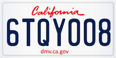 CA license plate 6TQY008