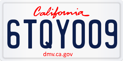 CA license plate 6TQY009