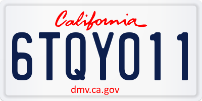 CA license plate 6TQY011