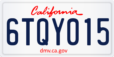 CA license plate 6TQY015