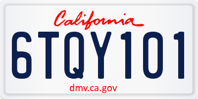 CA license plate 6TQY101
