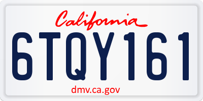 CA license plate 6TQY161