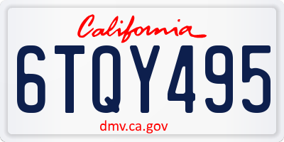 CA license plate 6TQY495