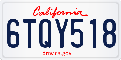 CA license plate 6TQY518