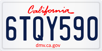 CA license plate 6TQY590