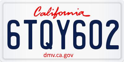 CA license plate 6TQY602