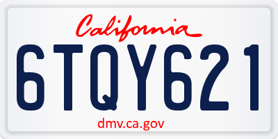 CA license plate 6TQY621