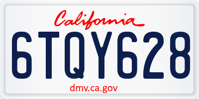 CA license plate 6TQY628