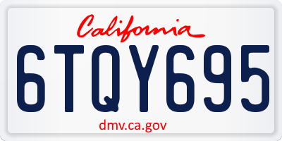 CA license plate 6TQY695