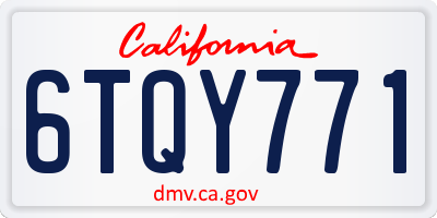 CA license plate 6TQY771