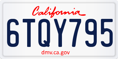 CA license plate 6TQY795