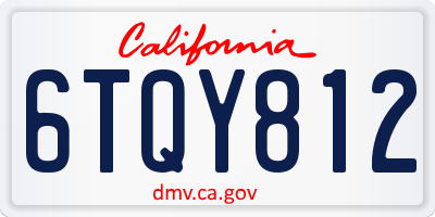 CA license plate 6TQY812