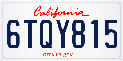 CA license plate 6TQY815