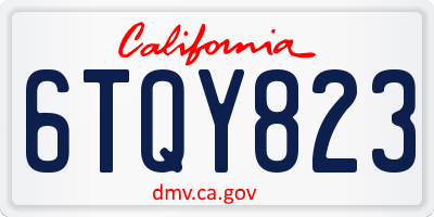CA license plate 6TQY823