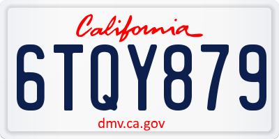 CA license plate 6TQY879