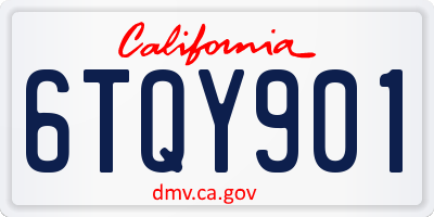 CA license plate 6TQY901