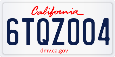 CA license plate 6TQZ004