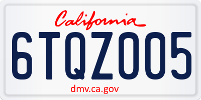 CA license plate 6TQZ005