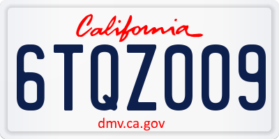 CA license plate 6TQZ009