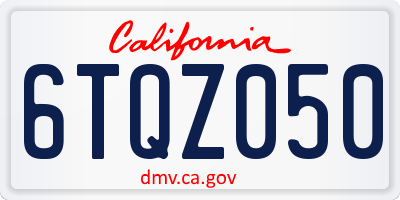 CA license plate 6TQZ050