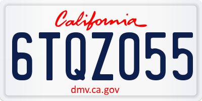 CA license plate 6TQZ055