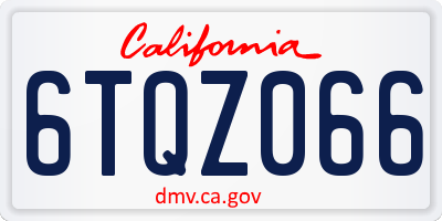 CA license plate 6TQZ066