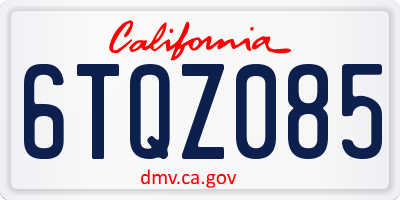 CA license plate 6TQZ085