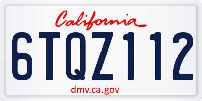 CA license plate 6TQZ112