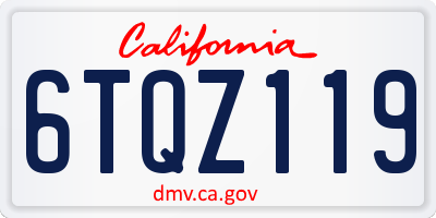 CA license plate 6TQZ119