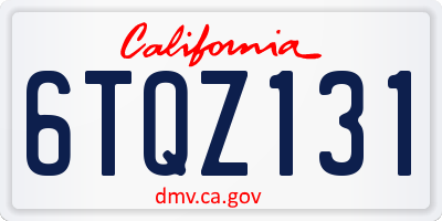 CA license plate 6TQZ131