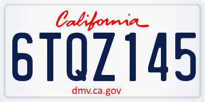 CA license plate 6TQZ145