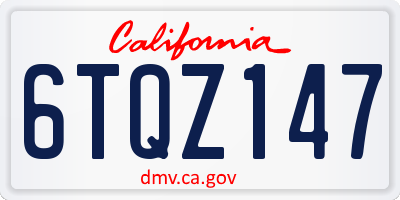 CA license plate 6TQZ147