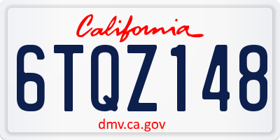 CA license plate 6TQZ148