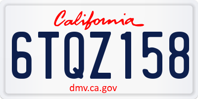 CA license plate 6TQZ158