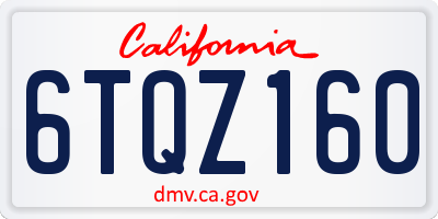 CA license plate 6TQZ160