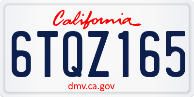 CA license plate 6TQZ165
