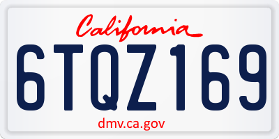 CA license plate 6TQZ169