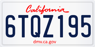 CA license plate 6TQZ195