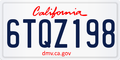 CA license plate 6TQZ198