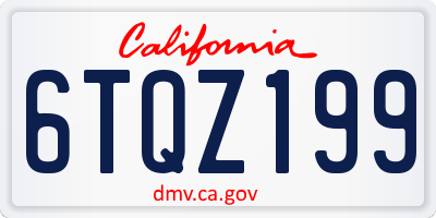 CA license plate 6TQZ199