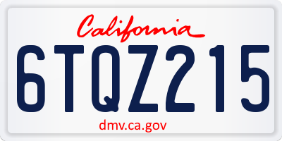 CA license plate 6TQZ215