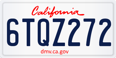 CA license plate 6TQZ272