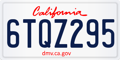 CA license plate 6TQZ295