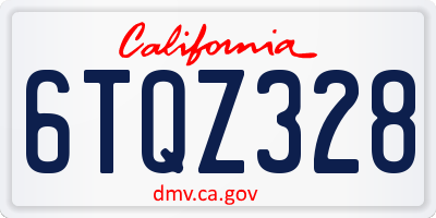 CA license plate 6TQZ328