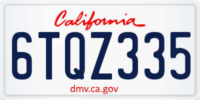 CA license plate 6TQZ335