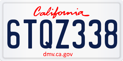 CA license plate 6TQZ338