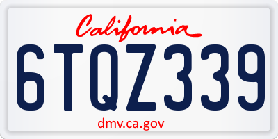 CA license plate 6TQZ339