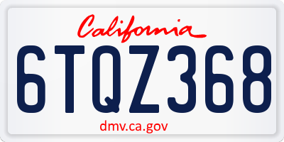 CA license plate 6TQZ368